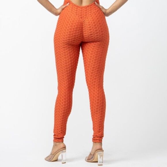 Orange Honeycomb Jumpsuit - Picture 10 of 10